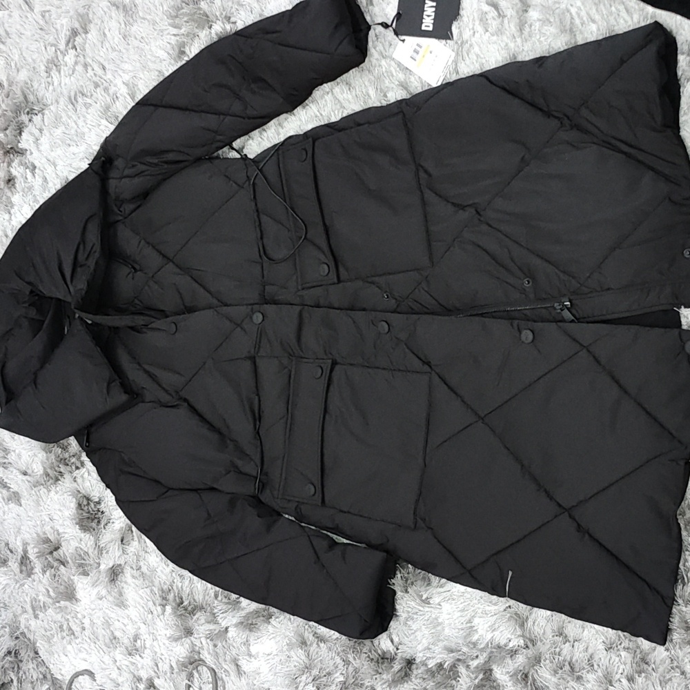DKNY black down coat